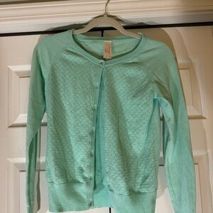 Cat & Jack Light Green Knit Cardigan